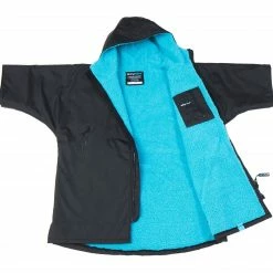 Dryrobe Advance Kids Short Sleeve BLACK BLUE OUTDOOR LIVING