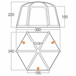 Vango AirHub Hex Tent Smoke - EX Display