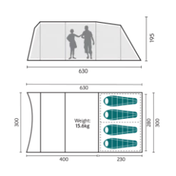 TENTSTENTS Royal Welford 4 Person Tent With Free Footprint And Carpet