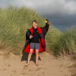 OUTDOOR LIVING Dryrobe Advance Kids Long Sleeve BLACK PINK - RECYCLED