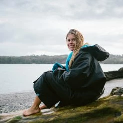 Dryrobe Advance Long Sleeve BLACK BLUE - RECYCLED