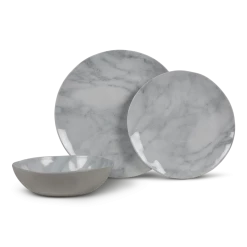 Kampa Marble 12 Piece Melamine Dinner Set