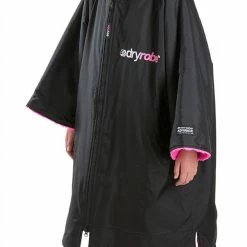 Dryrobe Advance Kids Short Sleeve BLACK PINK OUTDOOR LIVING