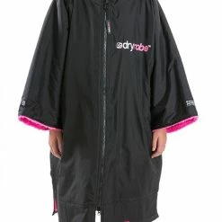 Dryrobe Advance Kids Short Sleeve BLACK PINK OUTDOOR LIVING