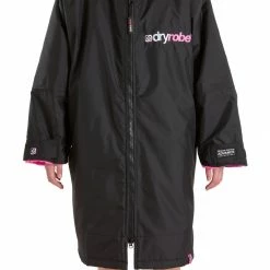 OUTDOOR LIVING Dryrobe Advance Kids Long Sleeve BLACK PINK - RECYCLED