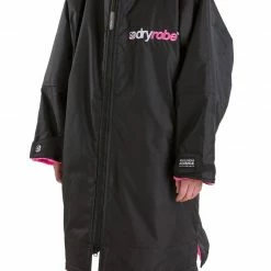 OUTDOOR LIVING Dryrobe Advance Kids Long Sleeve BLACK PINK - RECYCLED