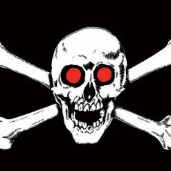 Spirit Of Air Pirate Skull Red Eyes Flag 5ft By 3Ft