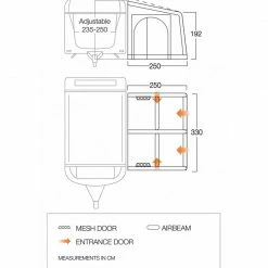 CARAVAN AWNINGS Vango Balletto 330 Air Awning Elements Shield