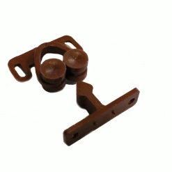 Double Roller Catch - Nylon - Brown.. 2 Per Pack.- W4 CARAVAN & MOTORHOME