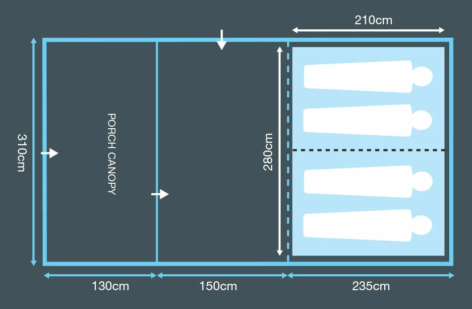 Outdoor Revolution Cruiz 4.0 With Snug Rug And Footprint Inflatable Tent