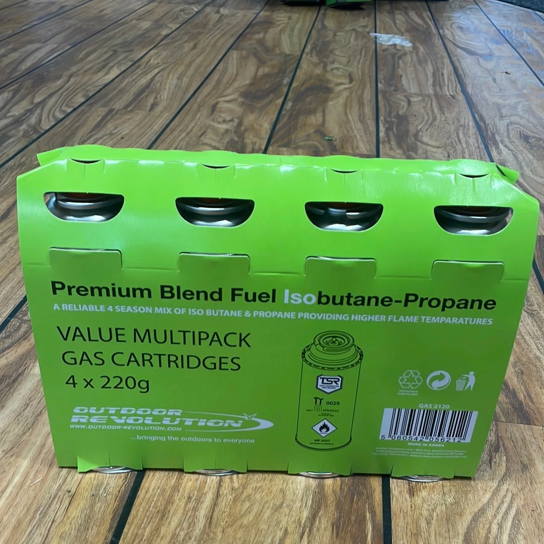 Outdoor Revolution Gas - 4 Pack CAMPING ACCESSORIES