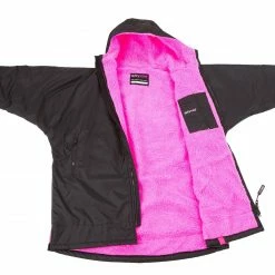 OUTDOOR LIVING Dryrobe Advance Kids Long Sleeve BLACK PINK - RECYCLED