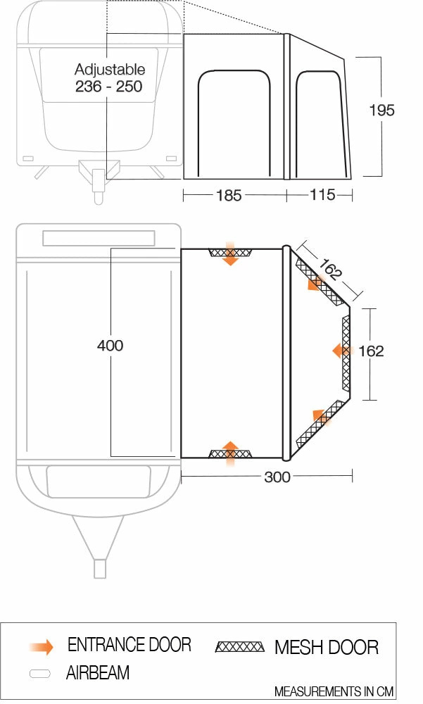 CARAVAN AWNINGS Vango Maldives 400 Airbeam Caravan Awning 2020
